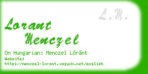 lorant menczel business card