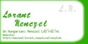 lorant menczel business card